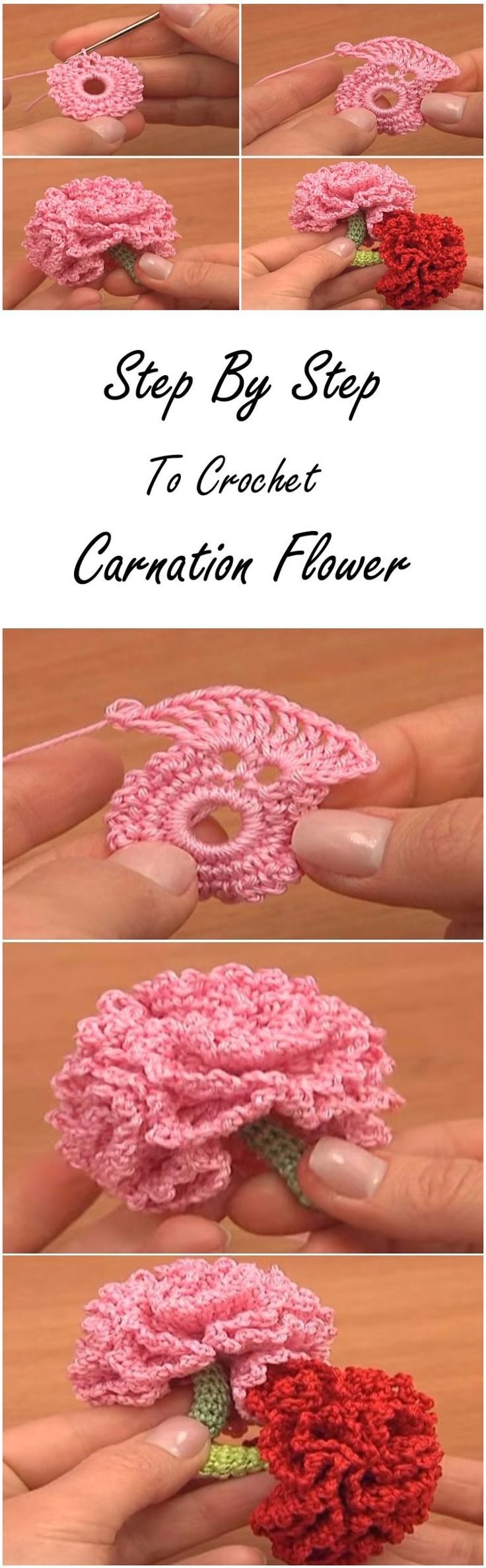 Carnation Flower Crochet Tutorial