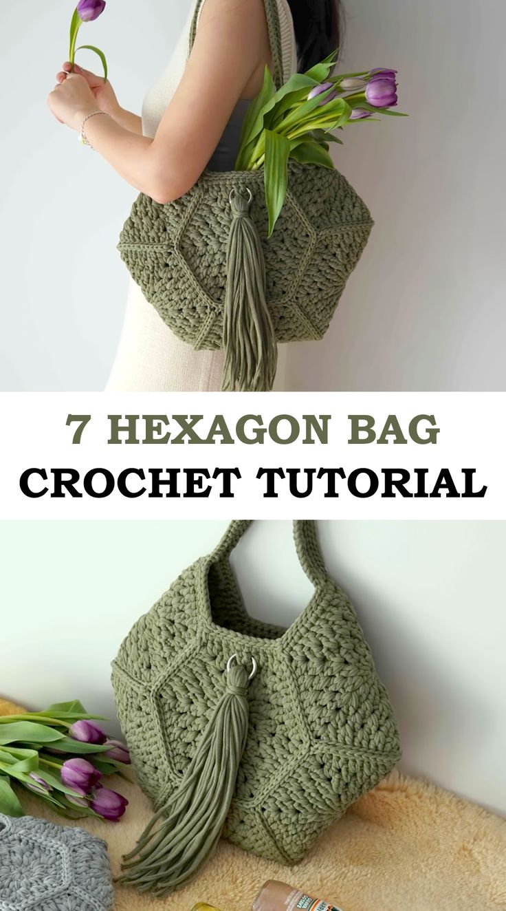 Crochet 7 Hexagon Bag