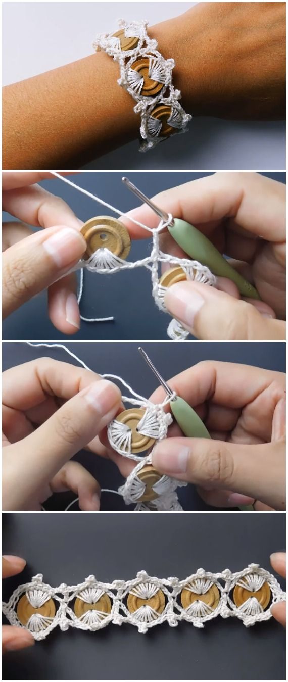Crochet Easy Beautiful Buttons Bracelet