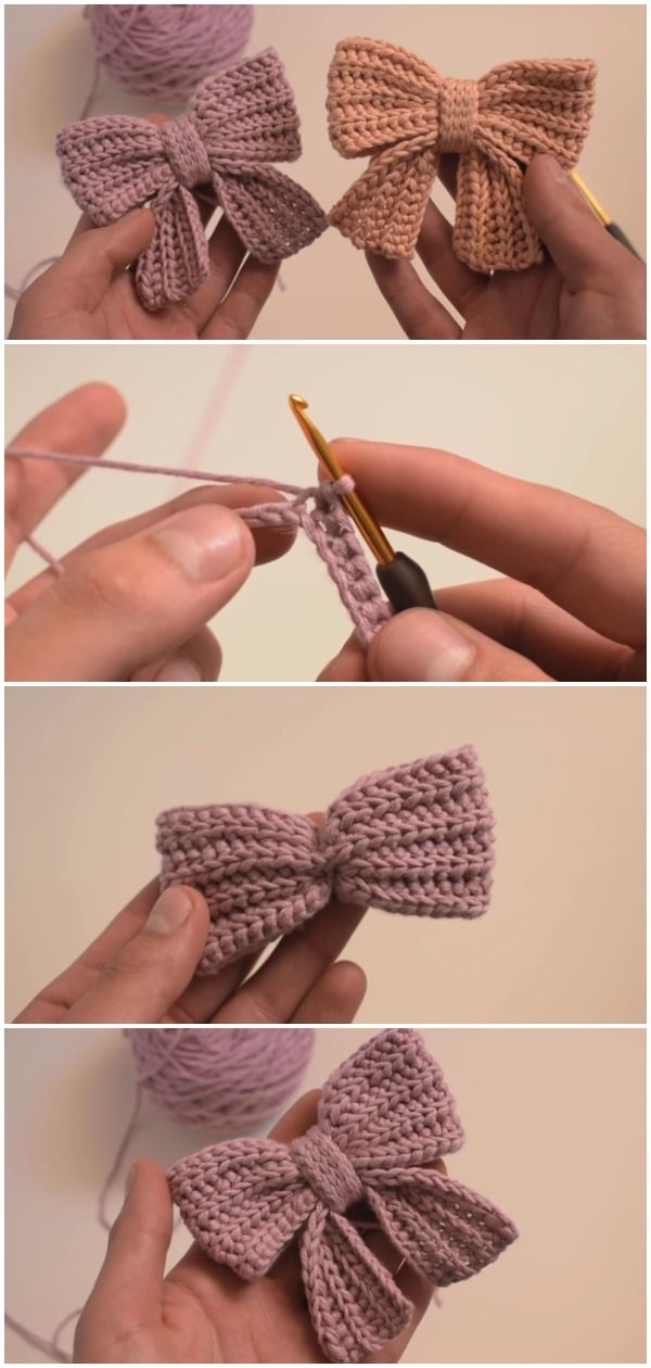 Crochet Easy Bow Ornament