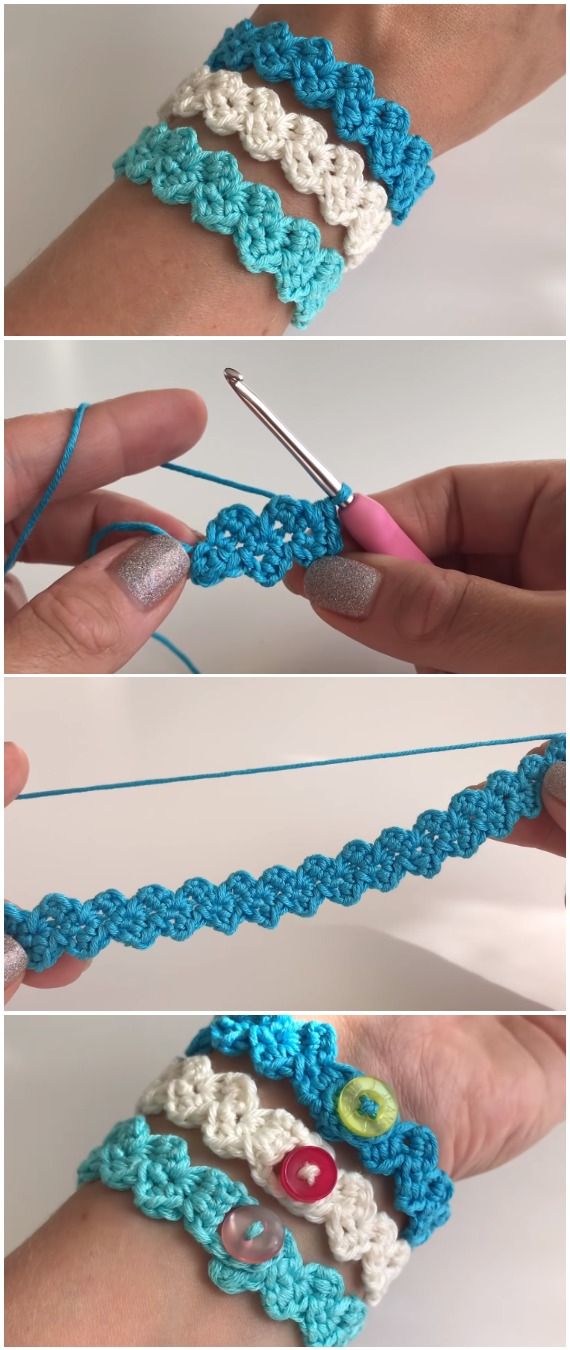 Crochet Easy Bracelet ZigZag Stitch