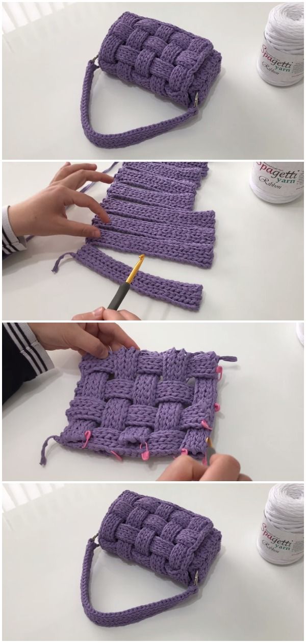 Crochet Easy Ribbon Bag