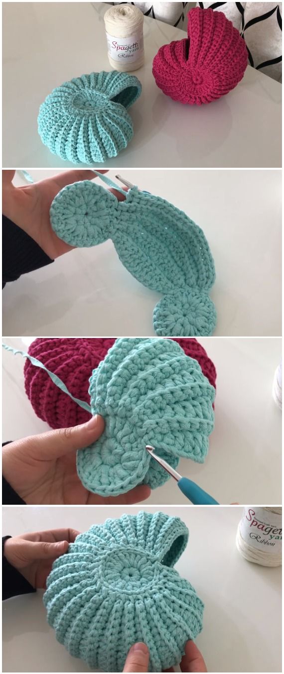 Crochet Easy Seashell Basket