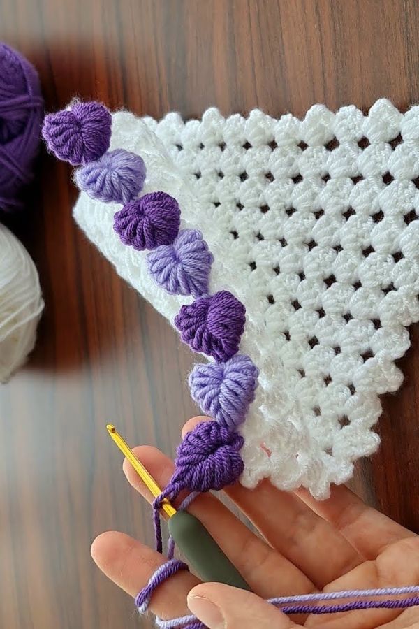 Crochet Motif Coaster Heart Stitch (1)