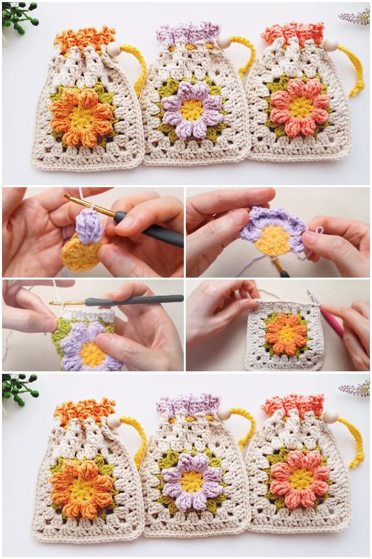 Crochet Motif Pouch Bag
