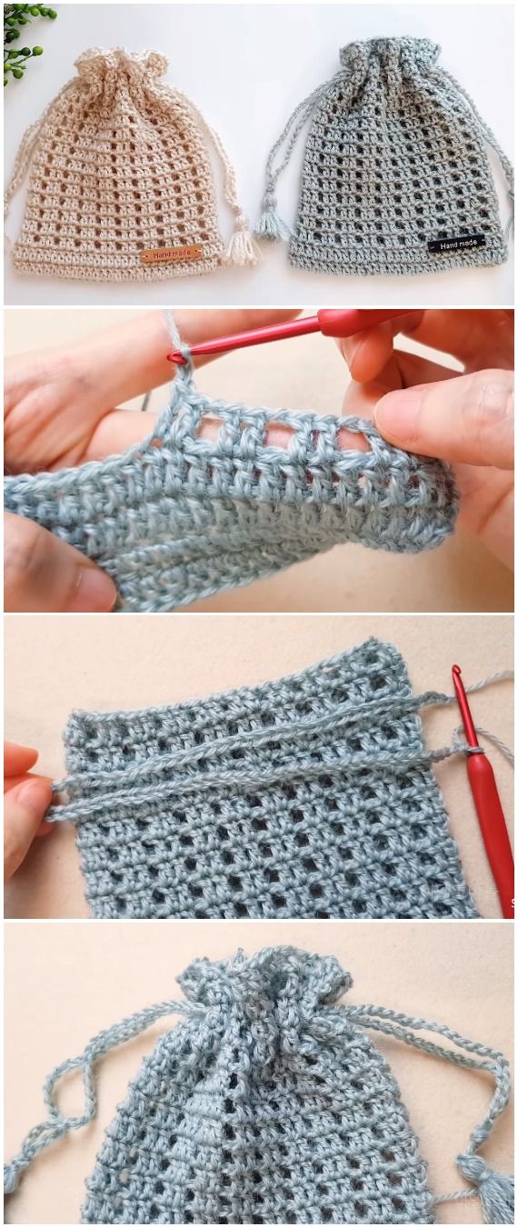 Crochet Net Pouch Bag For Beginners