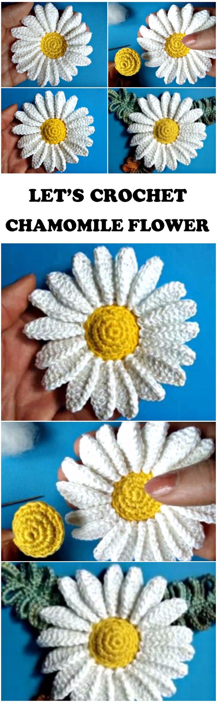 Crochet Chamomile Flower Step Step