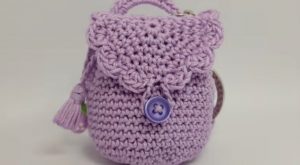 Crochet Mini Backpack Purse Keychain