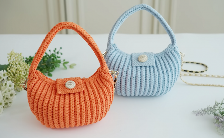Crochet Ribbed Bag
