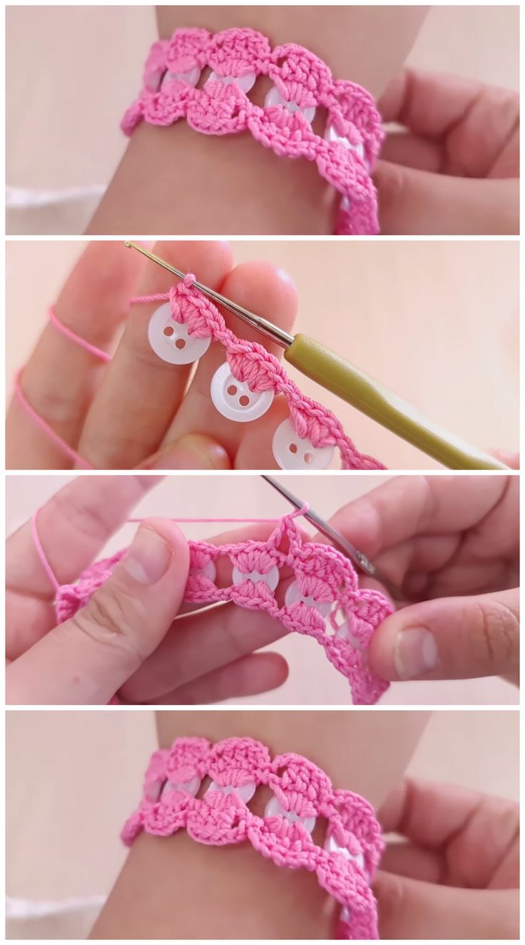 Crochet Summer Buttons Bracelet