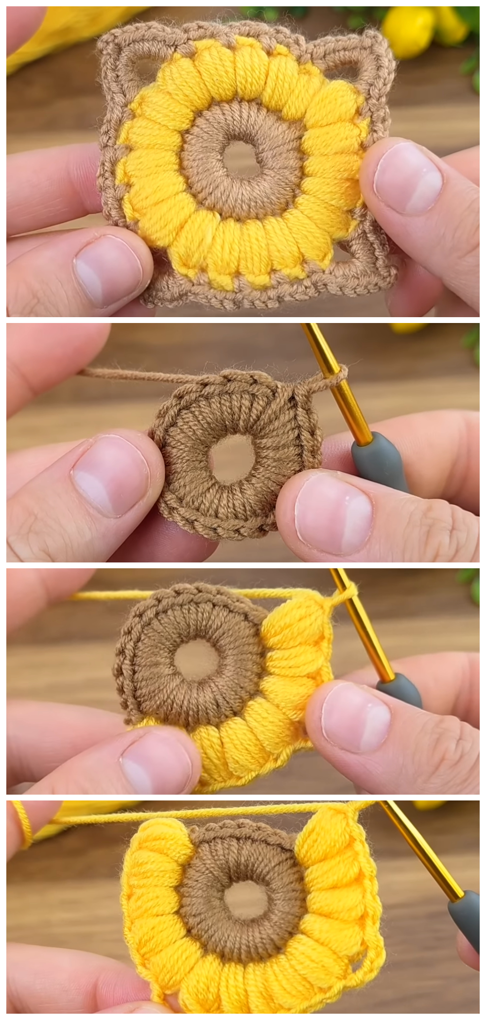Crochet Sunflower motif