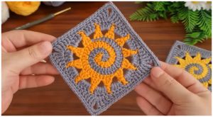Easy Granny Square - Spiral Sun