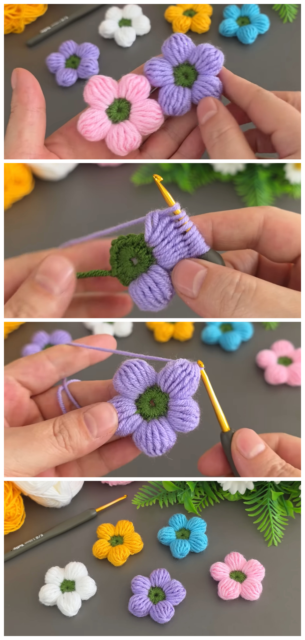 Puff Flower Crochet Patterns