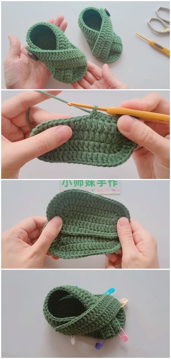 Crochet Baby Folded Slippers