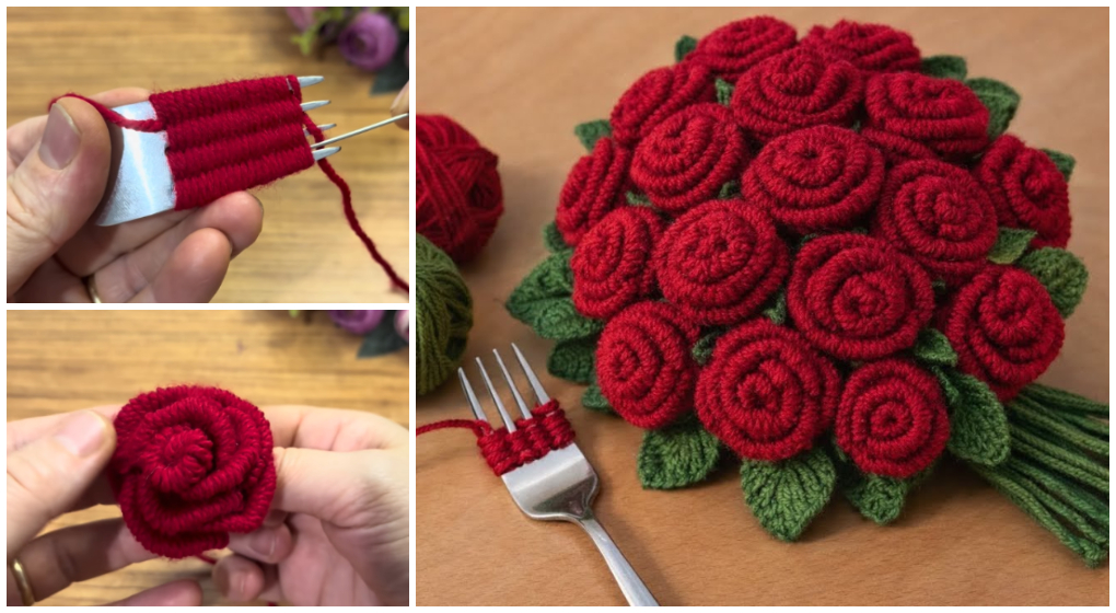 Easy To Make Red Roses Bouquet - ilove-crochet
