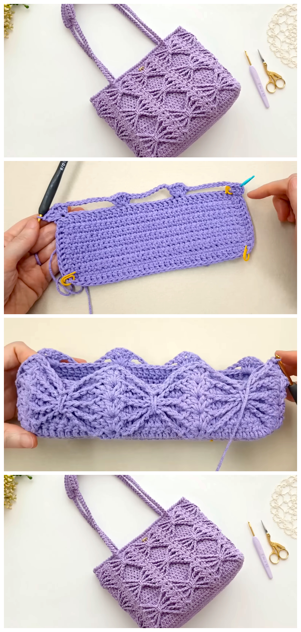 Crochet Easy Ribbon Bag