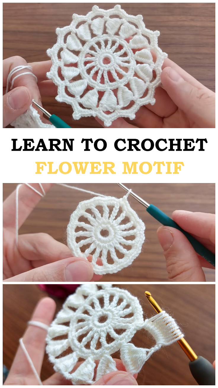 Learn To Crochet Flower Motif