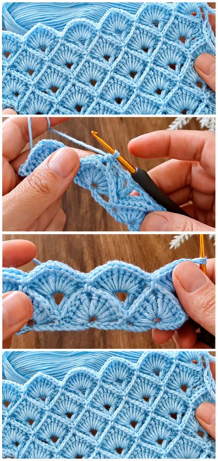 Crochet Diamond Shell Baby Blanket