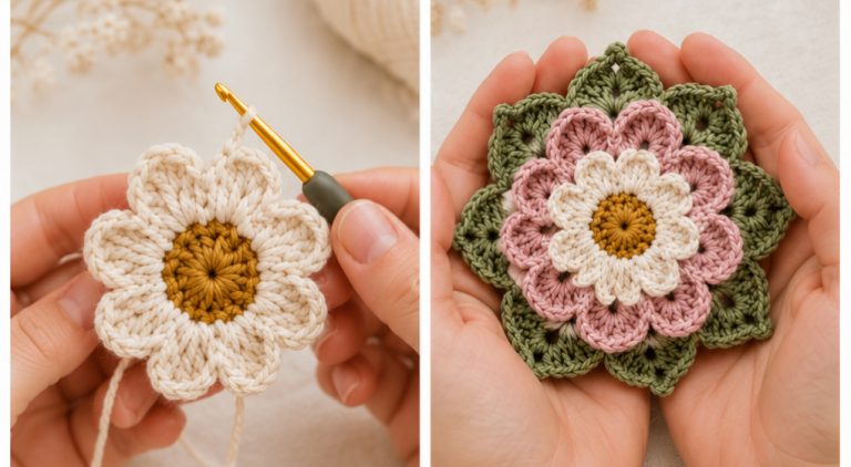 Crochet Flower Motif Pattern Free