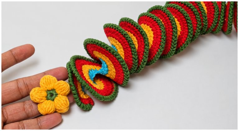 Crochet Colorful Wind Spinner