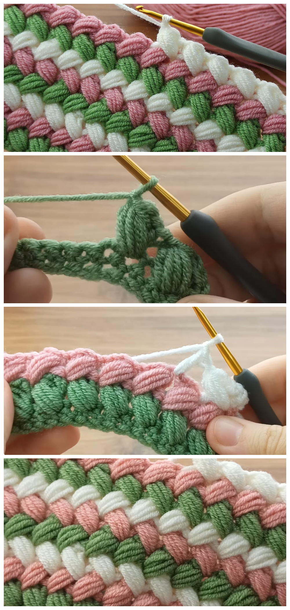 Crochet Easy 3 Color Baby Blanket