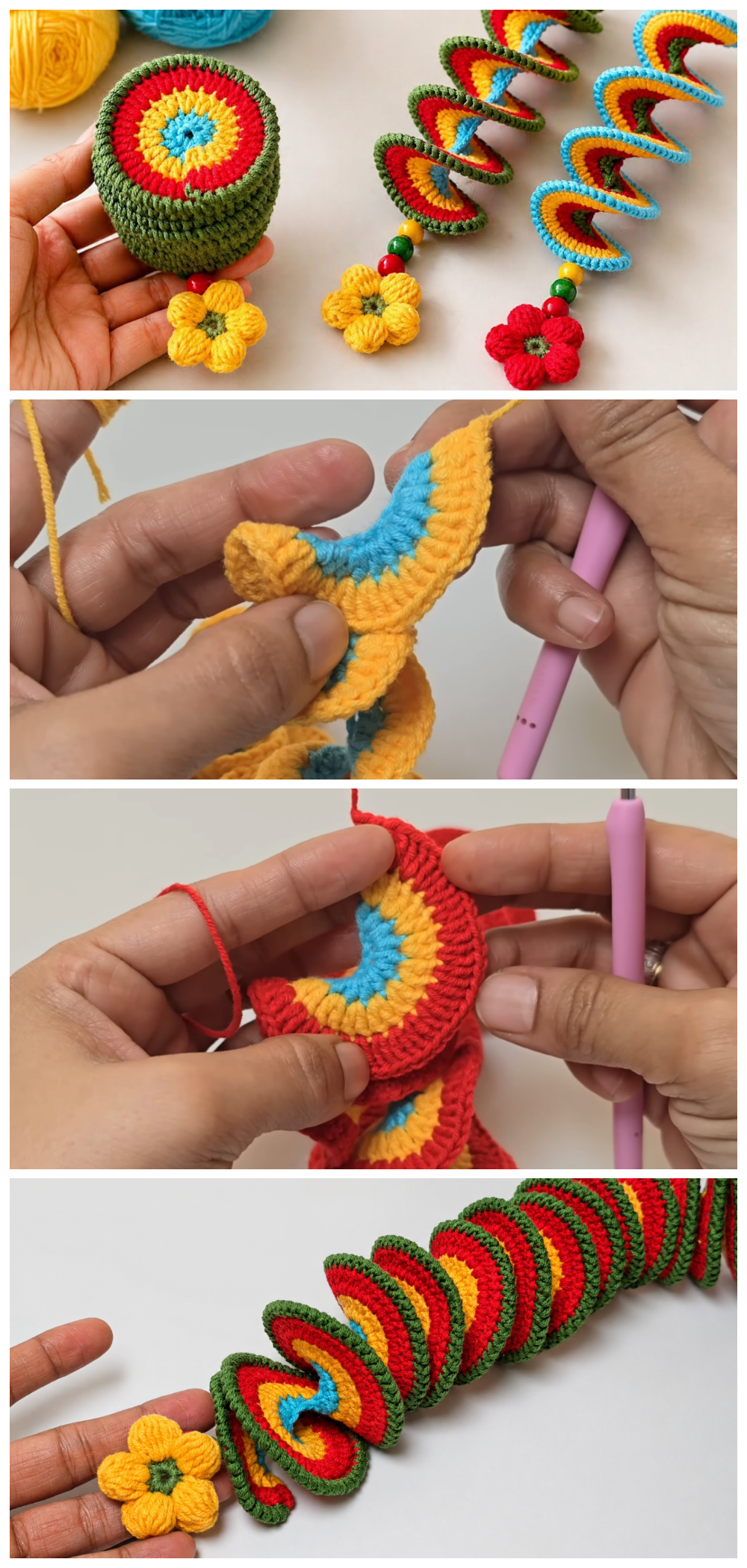 Learn to Crochet Colorful Wind Spinner