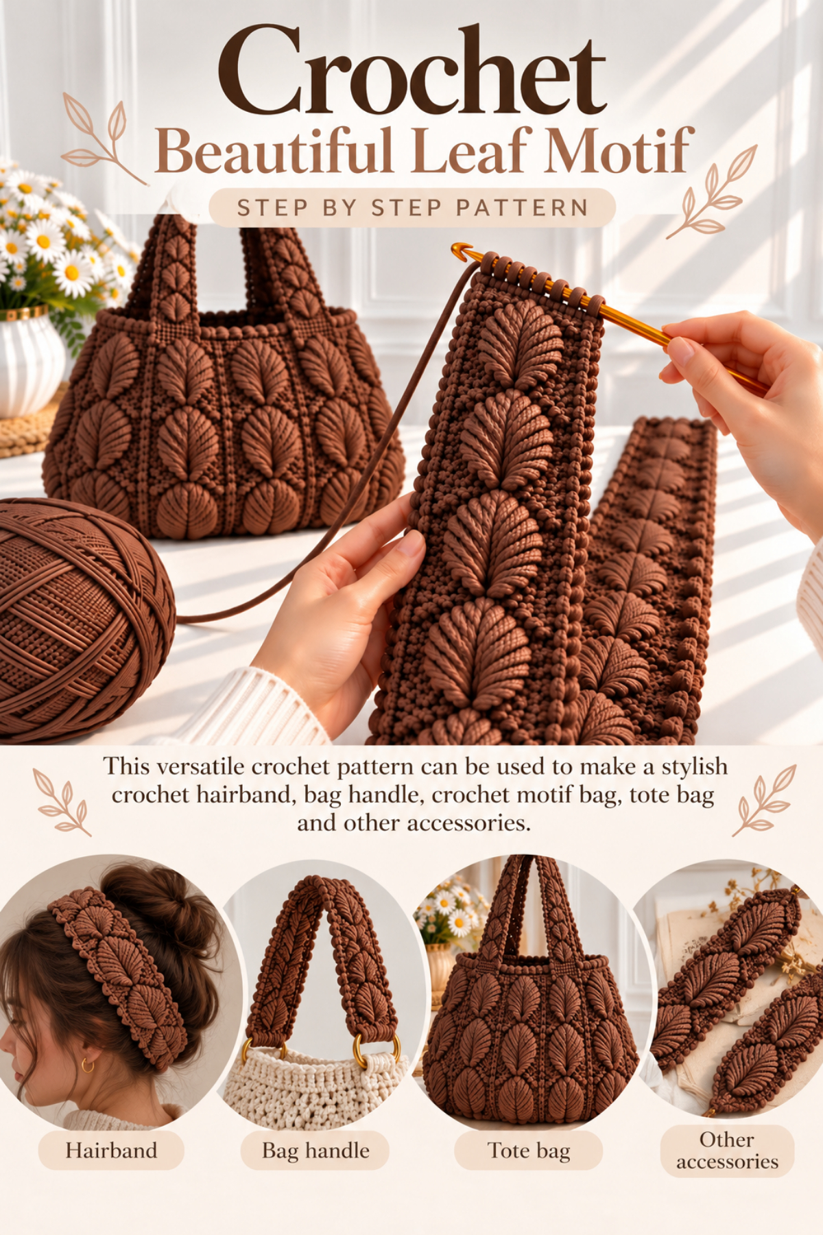 Crochet Beautiful Leaf Motif pattern